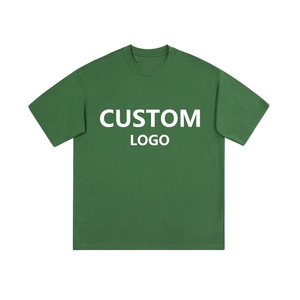 เสื้อยืดโอเวอร์ไซส์ผ้าคอตตอนหนานุ่ม พิมพ์โลโก้ตามสั่ง เสื้อผู้ชายทรงดรอปโชว์เดอร์ สไตล์สตรีทแวร์ - Product Image 2