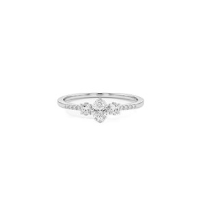 Wonderful Half Eternity Oval Princess & Round Lab Grown <b>Diamond</b> Engagement <b>Ring</b> Side Stone <b>Diamond</b> <b>Ring</b> 10K 14K 18K Solid Gold - Product Image 2