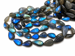 Cuentas de Labradorita Azul Fuego Natural en Forma de Pera, Lisas, para la Fabricación de Joyas, Collares y Pendientes, Venta al Por Mayor - Product Image 3