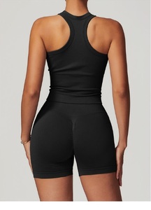 Custom Sportswear Gym Fitness Sleeveless Top Scrunch Butt Pants Workout Women Yoga Sets High Waist Front Breathable Quick Dry - Product Image 5