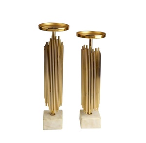 Contemporary Gold Metal <b>Candle</b> Stand Set with Durable Base Perfect for Elegant Home and Table Decor Available In <b>Bulk</b> Quantity - Product Image 3