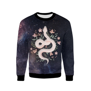 เสื้อสเวตเชิ้ตคอกลมโอเวอร์ไซส์พิมพ์ลายตัวอักษรตามสั่งสำหรับผู้หญิง ผ้าฝ้ายถักสำหรับฤดูใบไม้ร่วง ทรงปกติ แขนยาว สีขาวพิมพ์ข้อความสีเขียว - Product Image 3