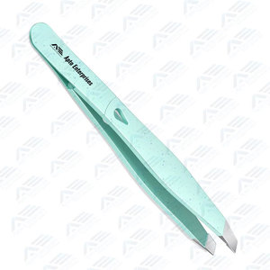 Custom Logo Slanted Tip Precision Tweezers <b>for</b> Hair Plucking Professional Stainless Steel Eyebrow Tweezers - Product Image 5