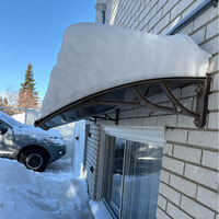 Toldo Manual de Policarbonato para Techo con Soporte de Acero Plástico, Toldo para Puerta y Ventana Exterior, Impermeable y con Protección UV
