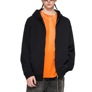 Sweat-shirts décontractés vintage personnalisés pour hommes, 360 g/m², mélange de coton, doublure en molleton français, fermeture éclair, unisexe, logo 3D - Product Image 4