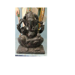 Hand Carved Traditional Eco-friendly White <b>Marble</b> Lord Ganesha Statue <b>Large</b> Indian Religious Hindu God Ganpati Murti for Temple - Product Image 2