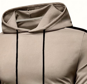 Men's Hooded Sweatshirt Set Casual Solid Color Cargo Pants 2-Piece Tracksuit Winter Wear Breathable 100% Cotton Fleece 380g - Product Image 5