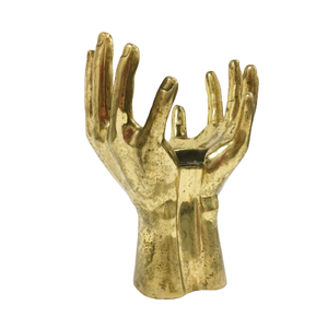 Escultura de mano decorativa pátina terminada sala de estudio Decoración de mesa escultura de metal pulgar signo diseñador escultura Decoración - Product Image 5