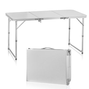 "Aluminum Foldable Camping <b>Table</b> 4ft <b>Portable</b> <b>Picnic</b> <b>Table</b> 3-Fold Adjustable Height Lightweight Indoor/Outdoor" - Product Image 1