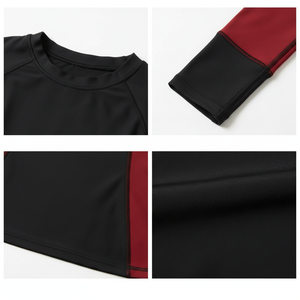 ชุดรัชการ์ด 2 ชิ้นสำหรับผู้หญิง เสื้อว่ายน้ำแขนยาวพร้อมกางเกงบิกินี่ ป้องกันรังสียูวี แห้งเร็ว - Product Image 5