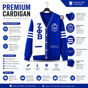 เสื้อคาร์ดิแกนไหมพรมอะคริลิกปักลาย Zeta Phi Beta สำหรับผู้หญิง |   เสื้อคาร์ดิแกนวินเทจปักลาย ZOB Sorority แบบสั่งทำพิเศษสำหรับฤดูหนาว - Product Image 5
