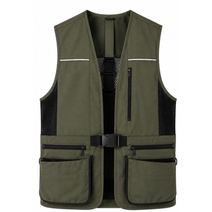 Gilet Softshell Respirant pour Hommes SILKZONE INDUSTRY, Couleur Unie, Sans Manches, Vêtement de Chasse d'Automne, 100% Nylon, avec Poches - Product Image 1