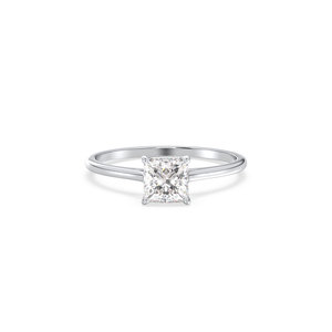 Bagues REYES en moissanite taille princesse 0,9 carat en argent sterling 925 plaqué or blanc 14K rhodié, certifiées GRA, bijoux en gros - Product Image 2
