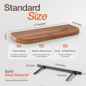 17 pouces Design minimaliste étagère murale flottante en métal pour la décoration intérieure pour salle de bain Garage outils de stockage Pots de fleurs - Product Image 5