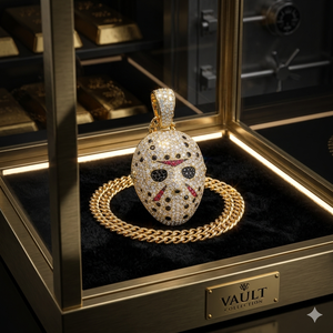 Trendy Hip Hop Custom 10K <b>Solid</b> <b>Gold</b> Hockey Goalie Mask Sports <b>Pendants</b> Iced Natural Diamond Fine Jewelry Necklace Gift Charms - Product Image 4