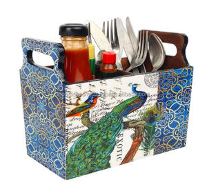 Soporte para cubiertos de madera MDF, organizador de cocina hecho a mano, soporte compacto y duradero para utensilios para mesa de comedor, encimera y uso doméstico - Product Image 1