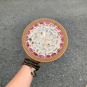 Handmade <b>Wicker</b> Bag Mother of Pearl Inlay Decorative Supplier for Mother's Day and Christmas - Product Image 1