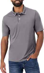 Polo de Manga Larga para Hombre, Tejido de Punto, Color Sólido, Diseño Casual con Botones, Transpirable, en Tela de Algodón Gris Oscuro - Product Image 3