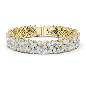 Pulsera de Diamantes Cultivados en Laboratorio con Corte Esmeralda de 13.5CTW, Diseño Vintage, Oro Blanco de 14K, Certificado IGI - Product Image 1