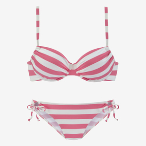 Conjunto de Bikini de 2 Piezas para Mujer, Azul Marino, Sostén con Aros y Push-Up, Cuello en V y Braguita Brasileña con Lazos Laterales, Traje de Baño Sostenible - Product Image 4
