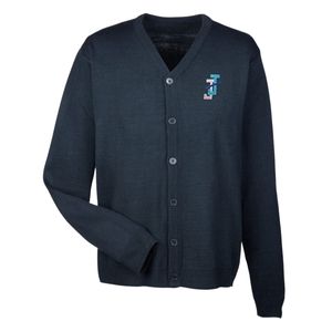 Cardigan brodé pour homme en maille douce, boutonné sur le devant, à manches longues, décontracté, pour l'hiver, vêtement de mode - Product Image 1
