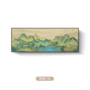 Peinture murale de paysage en soie de haute qualité, œuvre d'art élégante faite à la main, décoration intérieure, OEM ODM, usine du Vietnam - Product Image 1