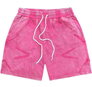 Shorts imprimés délavés à l'acide pour hommes 2026 – Style streetwear moderne avec typographie, en coton doux pour la gym et l'entraînement - Product Image 1