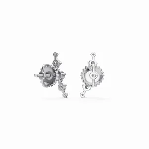 Pendientes de Diamantes Redondos de 18K con Diseño Nuevo Twilight Brilliance, Joyería de Diamantes Finos de Corte Redondo para Exportación al por Mayor - Product Image 3