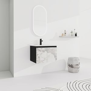 Mobile Bagno Sospeso da 24 Pollici con Lavabo in Ceramica e Anta con Chiusura Ammortizzata, Pacchetto KD - Product Image 5