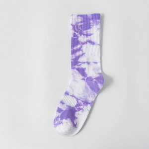 Tie Dye Crew <b>Socks</b> Men Breathable Knitted Summer Daily Wear Regular Style Multi Color Pattern - Product Image 6