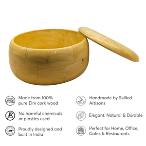 Caja Redonda de Madera Tallada para Cazuelas con Tapa, Caja de Madera Sólida para Roti, Chapati, Dabba, Recipiente para Comida Caliente para Cocina y Comedor - Product Image 6