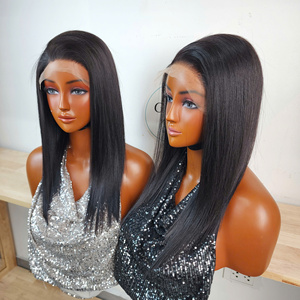 Peluca Corta de Cabello Humano Virgen de 14 Pulgadas, Liso Sedoso, Ondulado Italiano, Ondulado Natural, Ondulado Profundo, para Mujeres Negras - Product Image 2