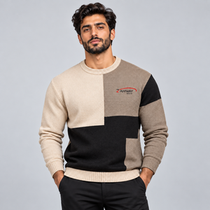 Pull pour homme de qualité supérieure avec tissu tricoté confortable, texture douce, coupe décontractée, manches longues, ourlet côtelé pour les journées froides et le port quotidien - Product Image 1