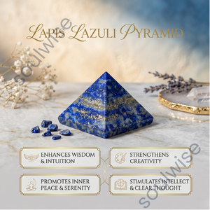 Pirámide de Cristal de Lapislázuli Natural, Piedra Azul Tallada por SoulWise de Maharashtra, para Decoración y Regalo Empresarial - Product Image 3