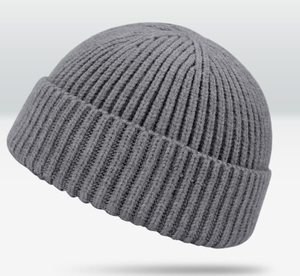 Gorro Unisex de Acrílico Negro Sólido, Cálido para Invierno, Casual, para Exteriores, Adulto, 58-60CM de Circunferencia de Cabeza, Tejido Plano, Estándar - Product Image 2