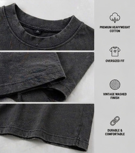 Camisetas de punto para hombre, 230 g/m², extragrandes, de algodón 100 %, lisas, estampadas, estilo urbano, transpirables - Product Image 5