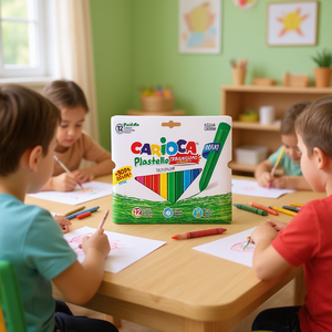 Pastelli a Cera Triangolari Jumbo Carioca 12 Colori per Disegno Artistico Bambini - Product Image 3