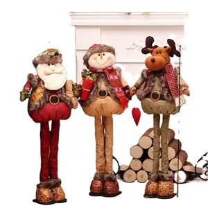 Einziehbare Weihnachten Weihnachts mann/Schneemann Puppen Stehende Navidad Figur Weihnachts baum Ornamente Kinder Weihnachts geschenke Spielzeug