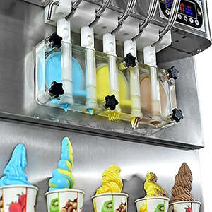 Macchina per Gelato e Yogurt Ghiacciato con 5 Gusti Misti, Dispenser Refrigerato e Trasparente con Serbatoi Superiori - Product Image 3