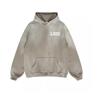 Best-selling Pure Cotton High-quality All-in-one Hoodie Custom Streetwear Hoodie Custom Distressed Hoodie <b>Sun</b> Faded Hoodie - Product Image 4