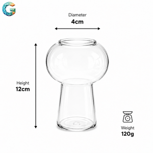 Verre à vin, boisson ou cocktail en verre transparent en forme de calebasse, fait main, compatible lave-vaisselle, design moderne, capacité 100 ml, pour la maison et l'hôtel - Product Image 1