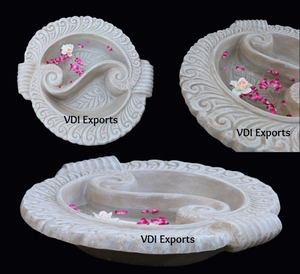 VDI Exports – Bol Urli en résine sculpté à la main, motif floral flottant, pour centre de table de mariage, décoration événementielle intérieure/extérieure - Product Image 3
