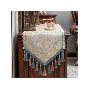 72-Inch GOTS Certified 100% Cotton <b>Table</b> Runner Nature-Inspired Yellow Tasselled Embroidered Scenic Design <b>Cloth</b> Home Wedding - Product Image 5