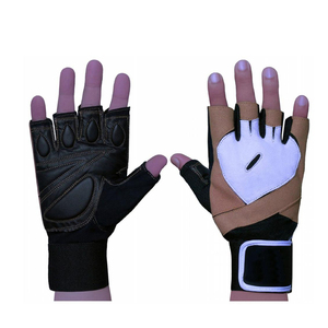Gants de fitness en cuir pour la musculation, avec support complet du poignet, fermeture à lacets, logo personnalisé, pour hommes et femmes, légers - Product Image 3