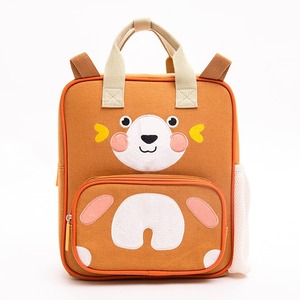 Cartoon animal <b>backpack</b> cute mini canvas bag kindergarten children’s <b>backpack</b> <b>brown</b> red panda bag - Product Image 1