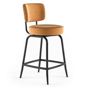 Modern Industrial Bar Chair Metal Frame Upholstered <b>Seat</b> with Backrest Counter Height <b>Stool</b> for Cafe & Restaurant Furniture - Product Image 2