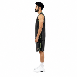 Men's Y2K <b>Retro</b> <b>Basketball</b> <b>Jersey</b> Shorts Set-Custom Heavyweight Dazzle Mesh Uniform OEM Wholesale From Sialkot - Product Image 3