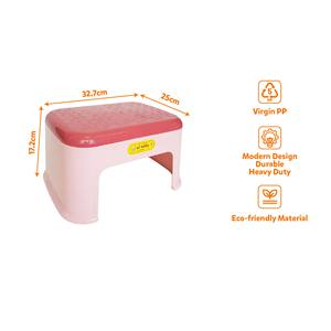 Solid Surface Plastic Footstool Two Tone Low Bench Comfort Top Sitting Riser Non Slip Bedroom Dressing <b>Table</b> Pouf <b>Stool</b> - Product Image 3