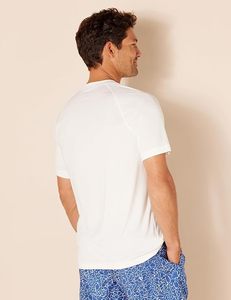<b>Men's</b> White Short Sleeve Rash Guard 100% Polyester Quick Dry <b>Swim</b> <b>Shirt</b> - Product Image 2