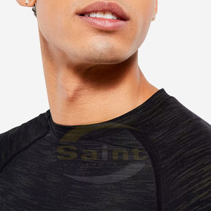 Service OEM T-shirt de compression pour homme de haute qualité, sur mesure, écologique, séchage rapide, respirant, polyester/coton, best-seller - Product Image 3